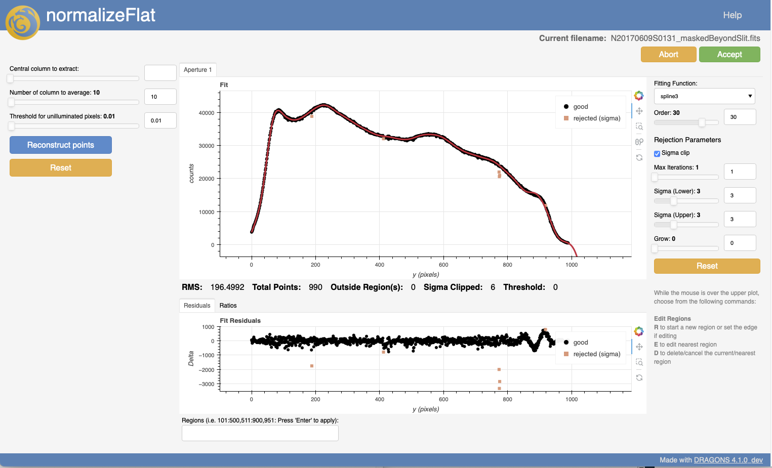 11. Interactive tools — Tutorial Series - GNIRS Longslit Data Reduction ...